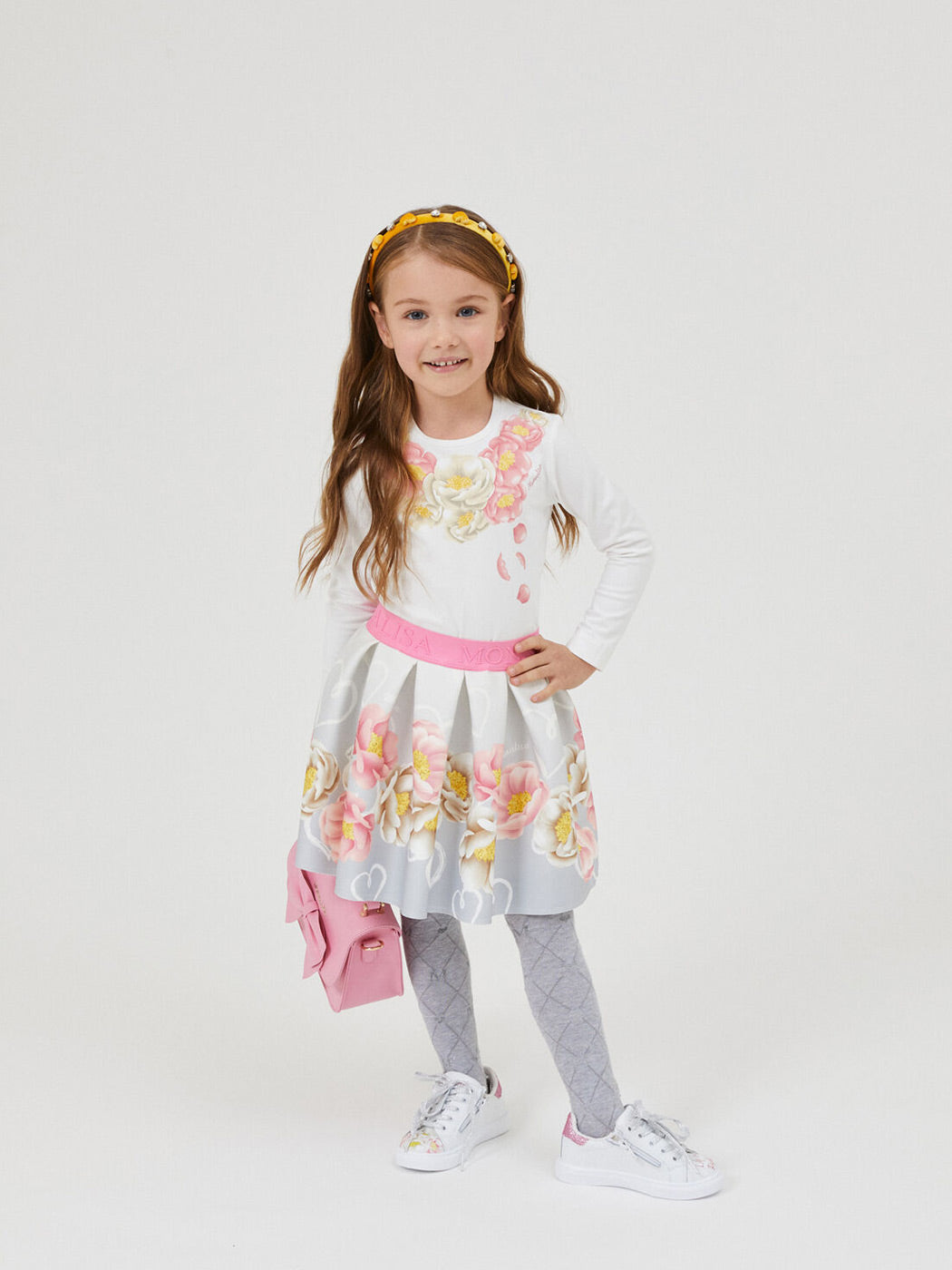 MONNALISA Girl's Floral neoprene skirt-11B701