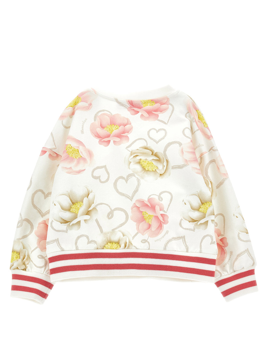 MONNALISA Ecru Anemone print sweatshirt for girls-19B601