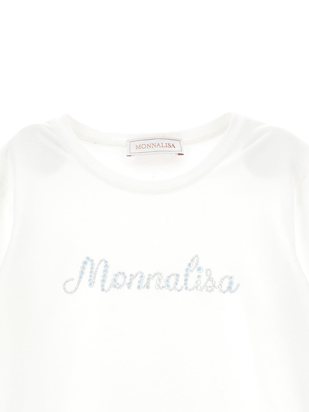 MONNALISA Παιδικό εκρού μπλουζάκι με λογότυπο -19B602