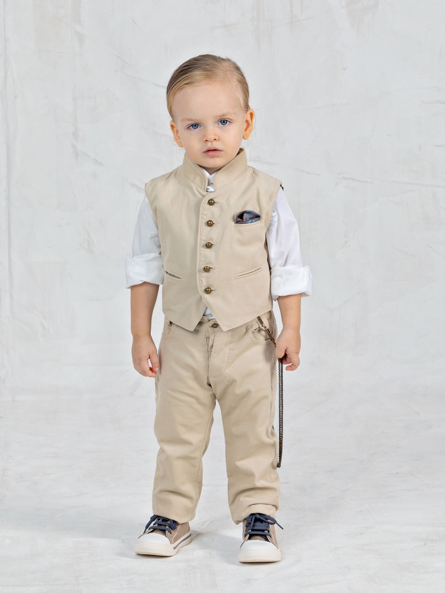 Boy's Corduroy suit set 5 pieces - BRAXTON Beige