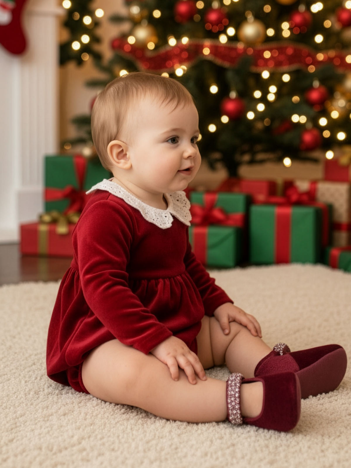 Baby's Shoe with Red rhinestones-CHRIS WALKER