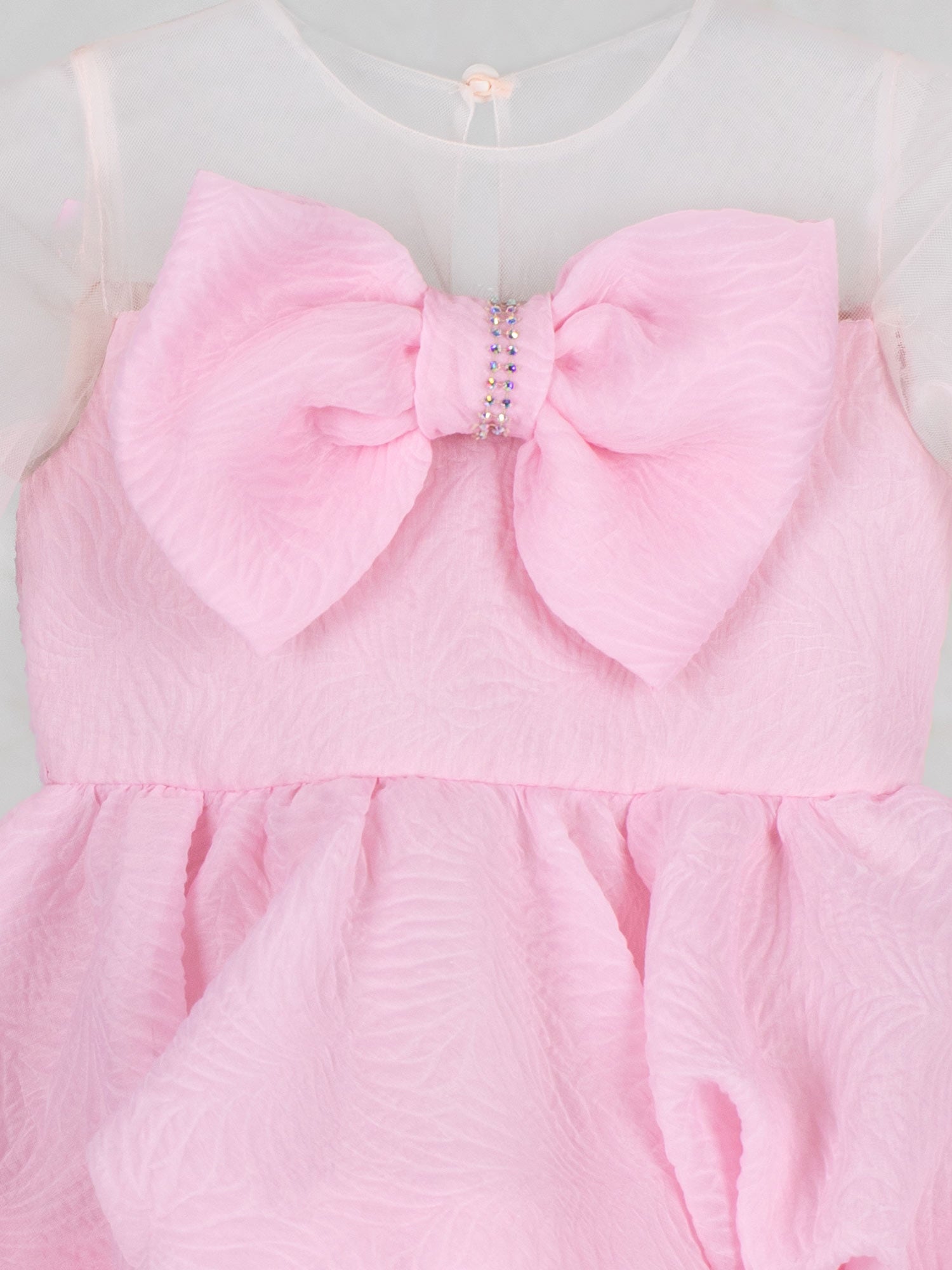 Girl's Balloon embossed dress long sleeve  - IROFILI WIND