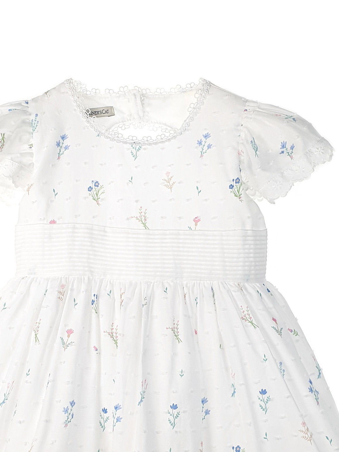Girl's cotton floral dress with polka dots - RAQUELLE
