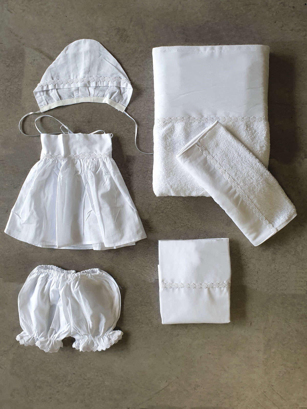 Baptism accessory-LADOPANA 6pcs-Girl-ANAIS White