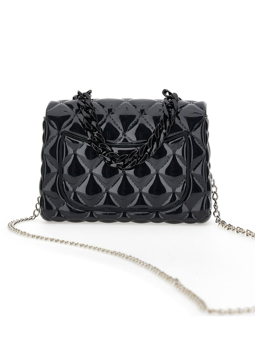MONNALISA Black handbag with rhinestone for girl-17A005