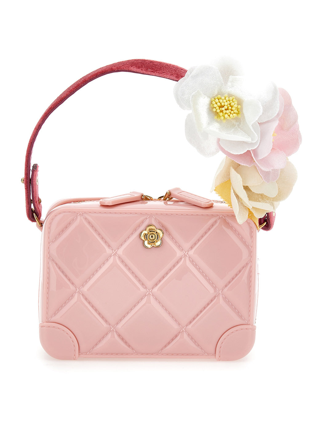 MONNALISA Pink Coated bag with flowers for girl-19B001