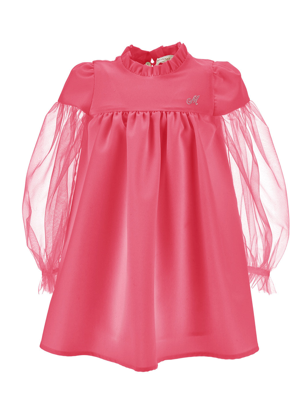 MONNALISA Παιδικό Φούξια φόρεμα με φουσκωτό μανίκι-17B901