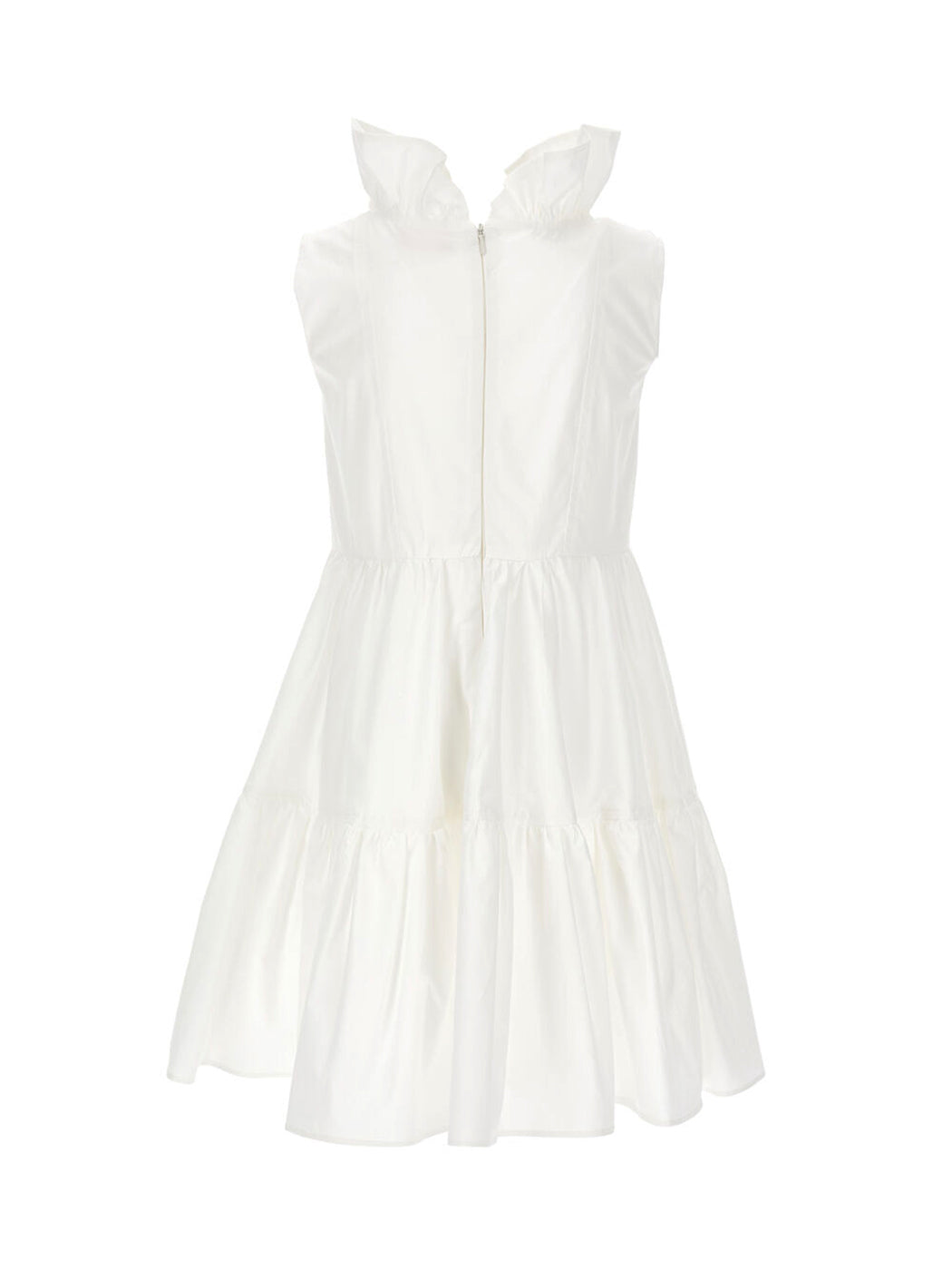 MONNALISA White Poplin dress with ruffles-17A900