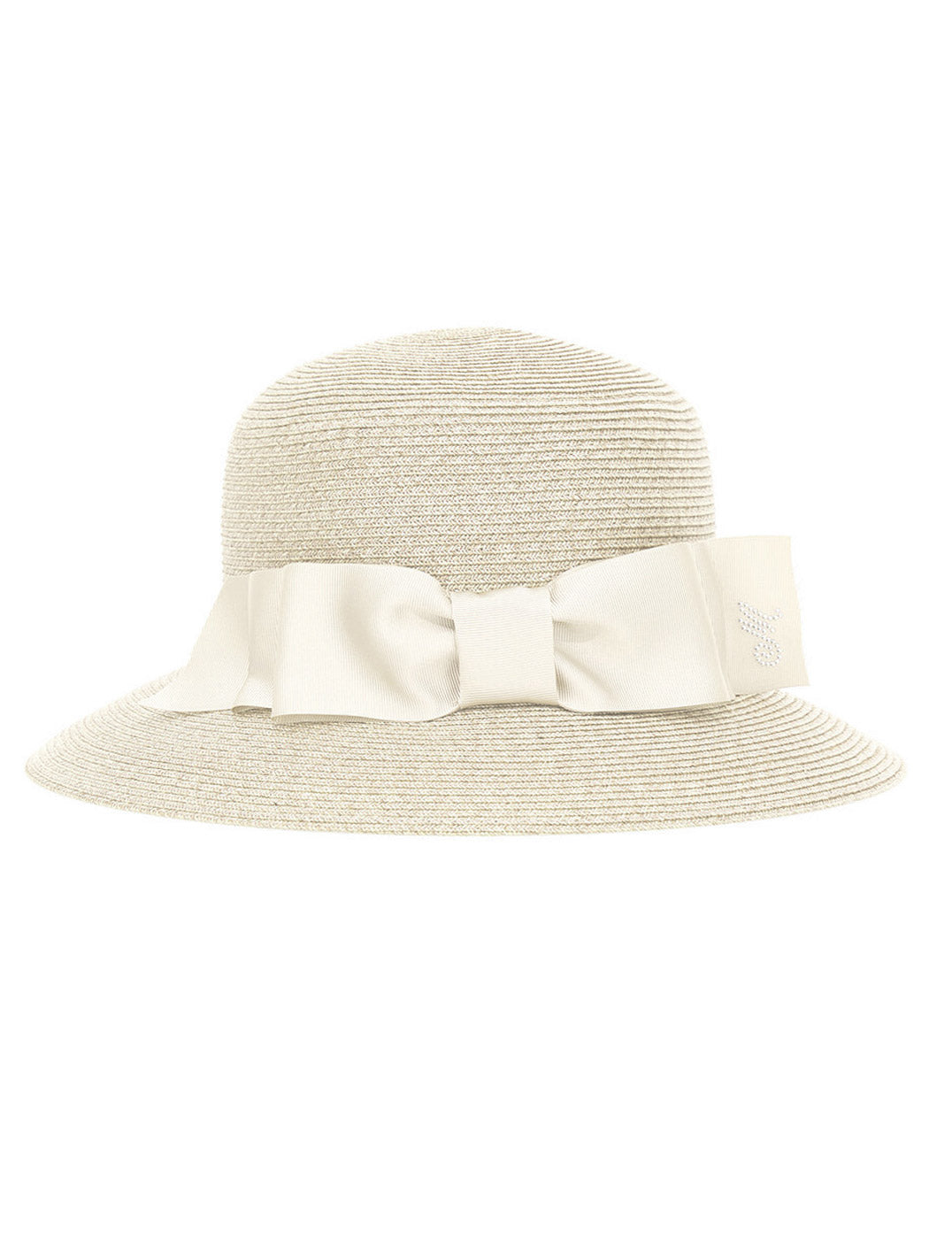 MONNALISA Ψάθινο εκρού καπέλο για κορίτσι-17A003