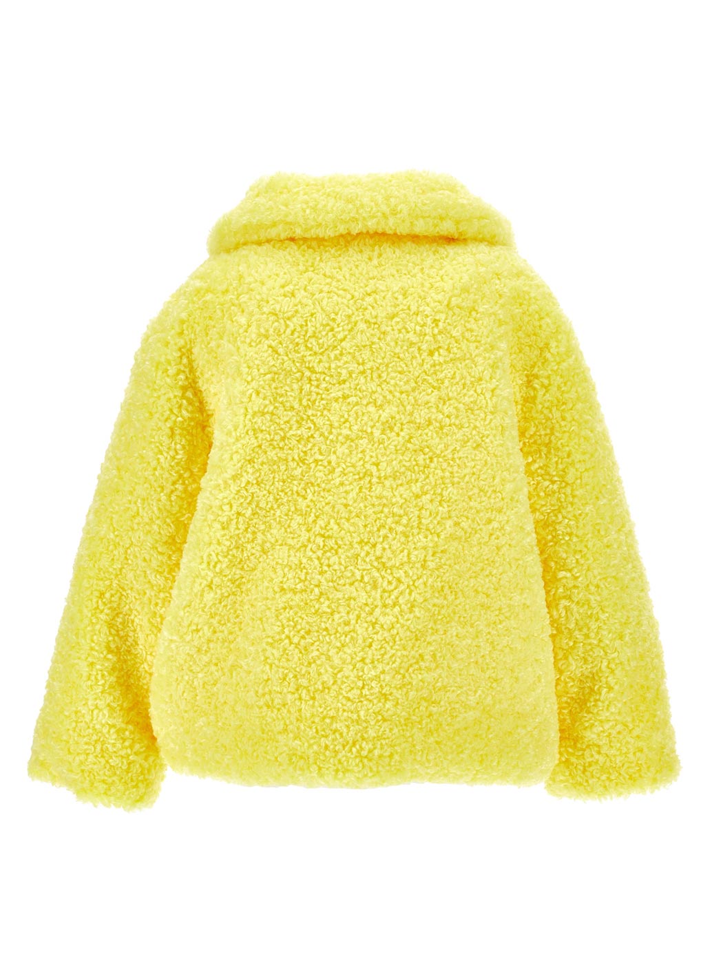 MONNALISA Κίτρινο βελούδινο παλτό για κορίτσι-17B107