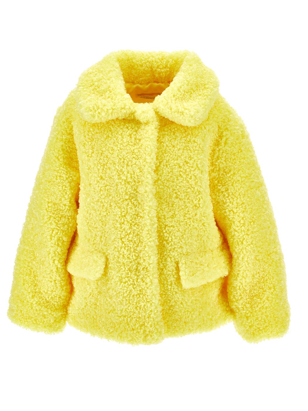 MONNALISA Κίτρινο βελούδινο παλτό για κορίτσι-17B107