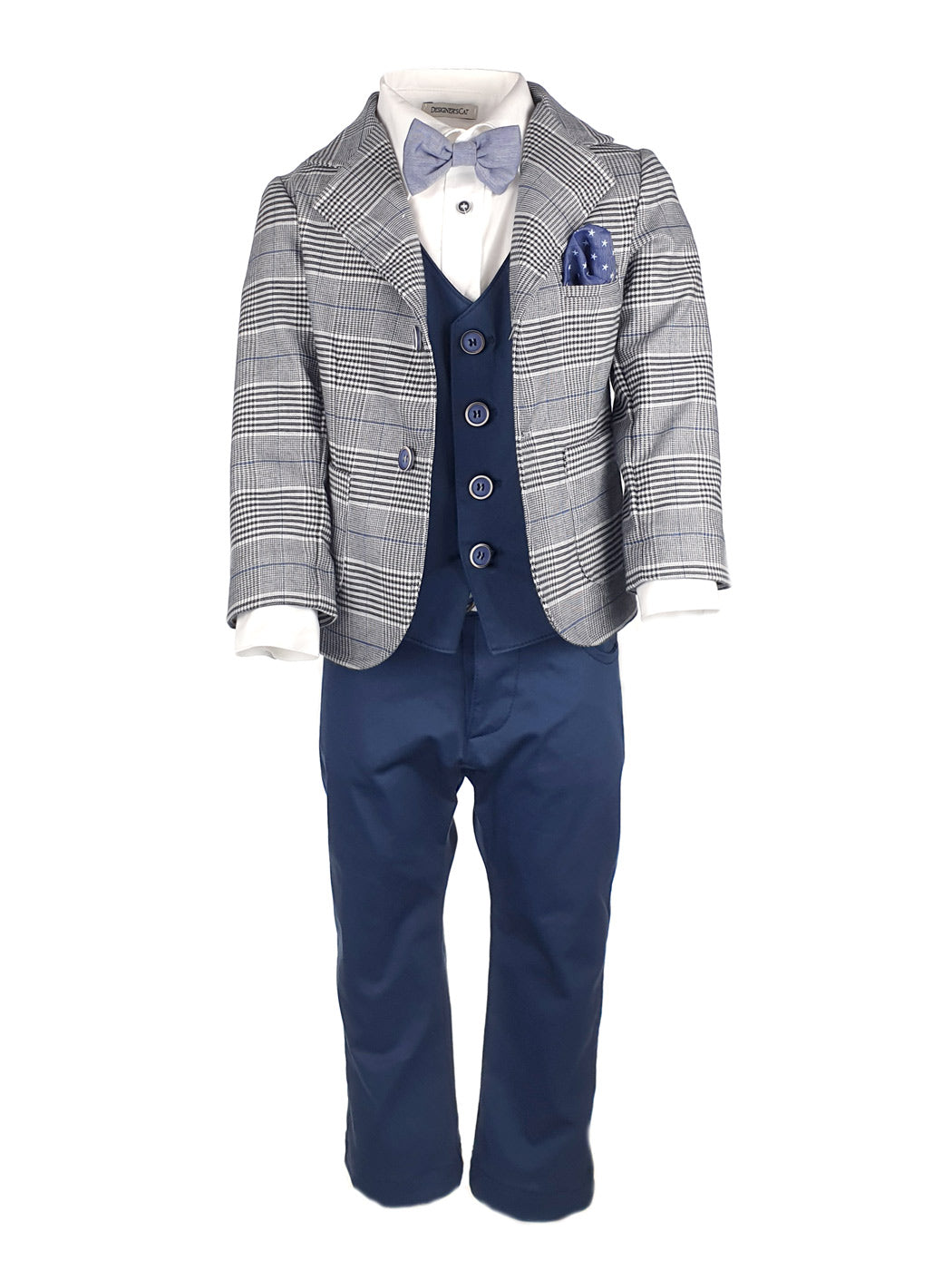 Baptism Cotton Suit set 8pcs for boy - DCSO1192 Grey