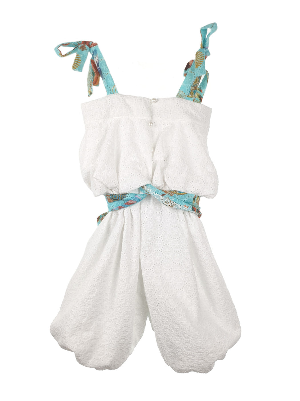 Baby Girl's Cotton Jumpsuit - ESSEDI White