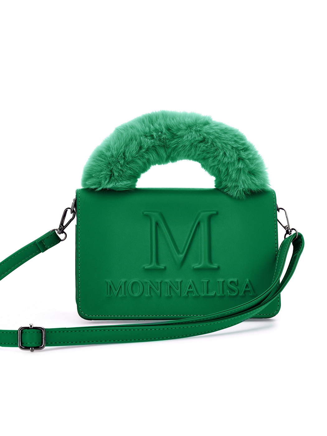 MONNALISA Τσάντα χειρός με ανάγλυφο Μ – Πράσινο