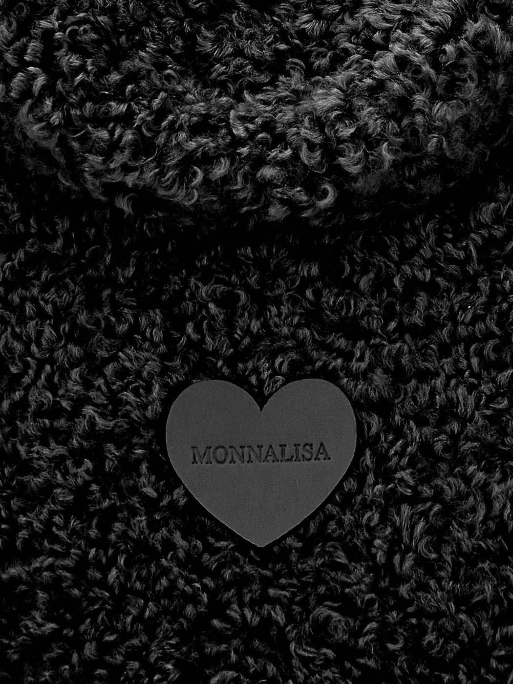 MONNALISA Τσάντα ώμου Λούτρινη - Μαύρη