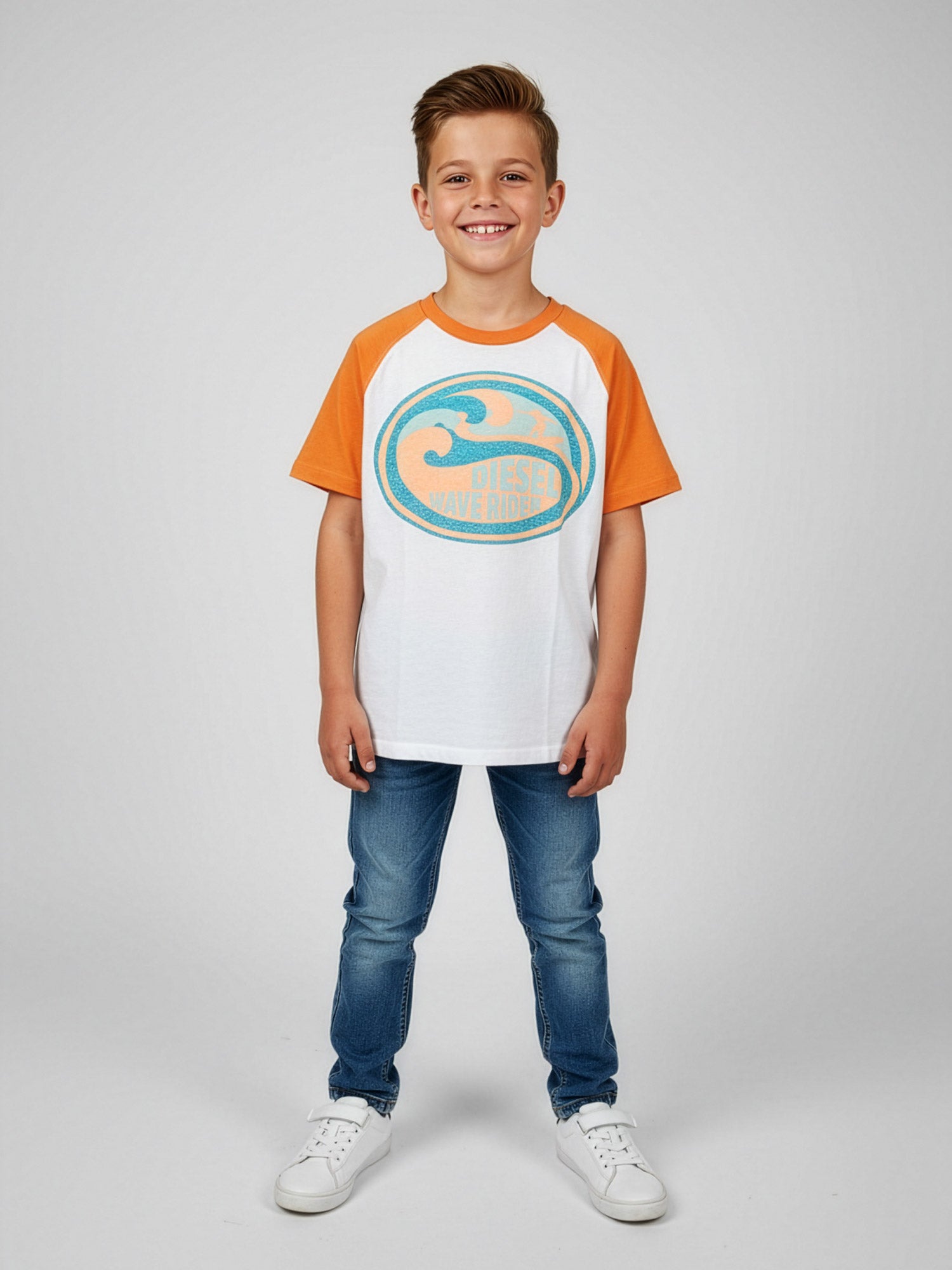 Diesel-Βαμβακερή μπλούζα για αγόρι με τύπωμα-00JBSV