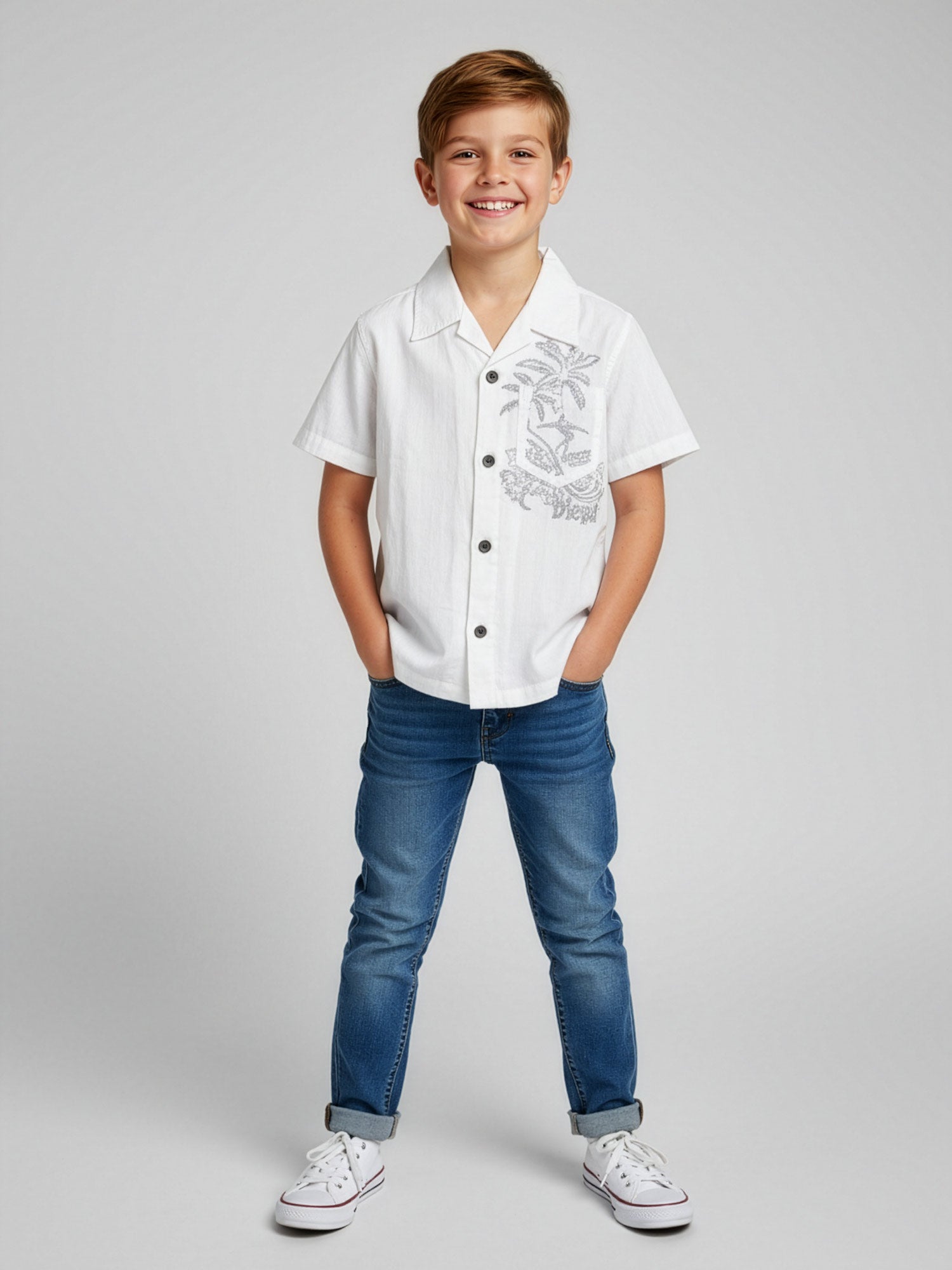 Diesel-Boy's embroidered shirt-00JBS6