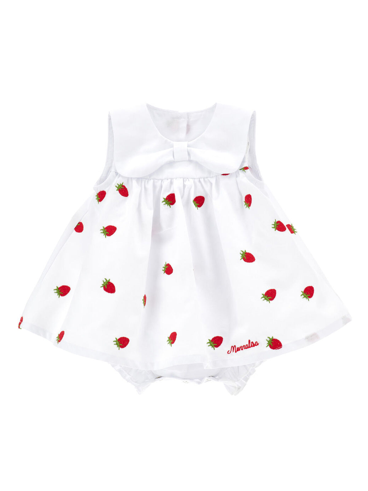 Monnalisa Baby embroidered romper dress-35G209