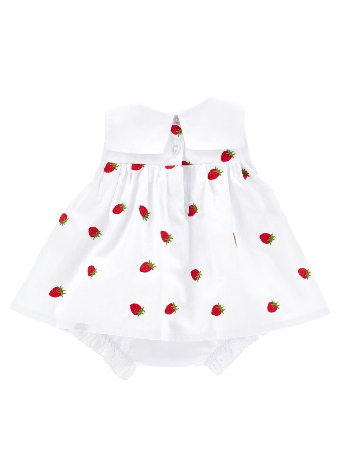 Monnalisa Baby embroidered romper dress-35G209