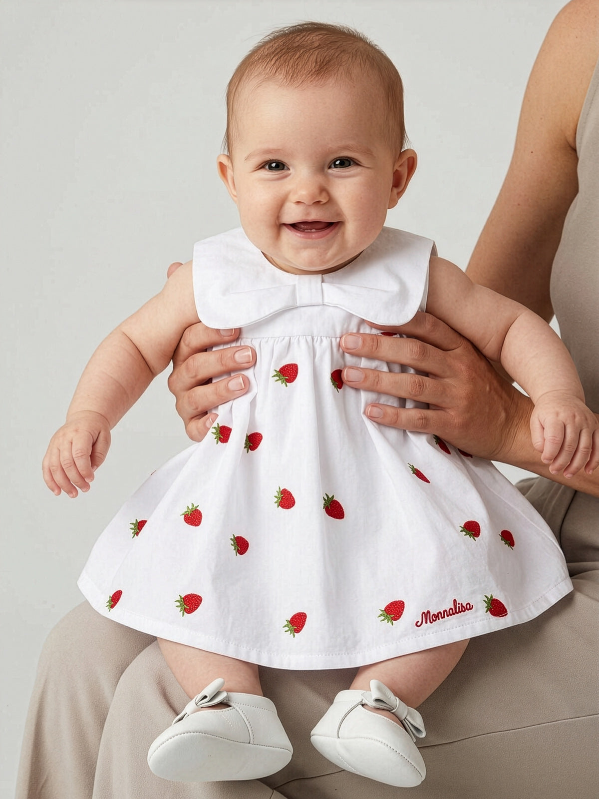 Monnalisa Baby embroidered romper dress-35G209