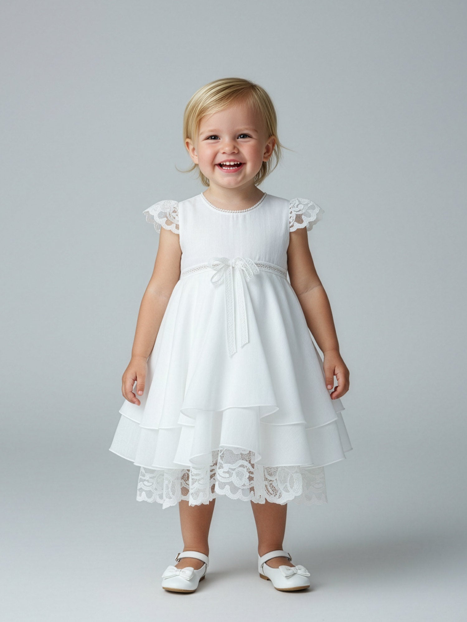 Girl's dress with lace and ruffles-ELISSA