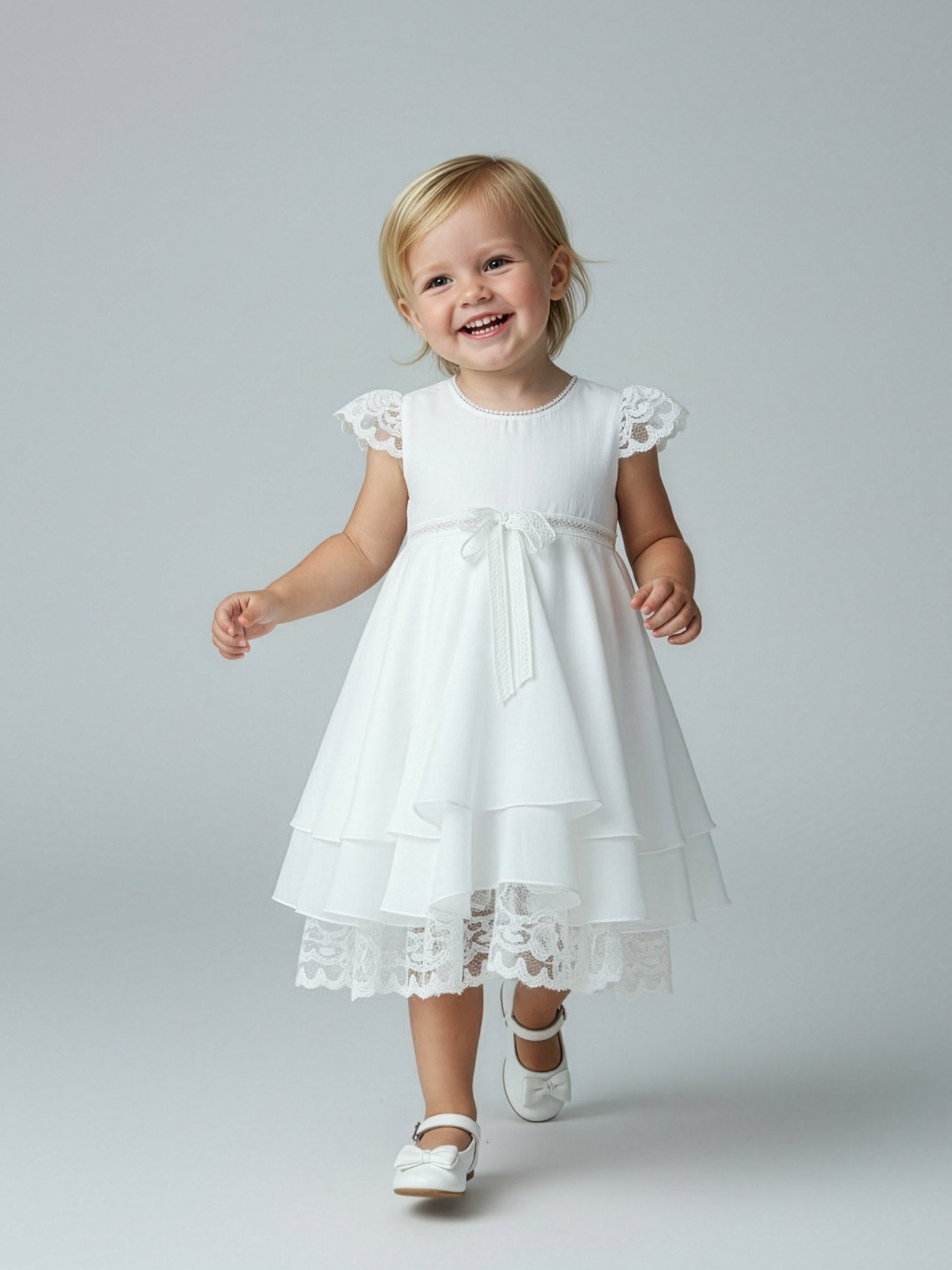 Girl's dress with lace and ruffles-ELISSA