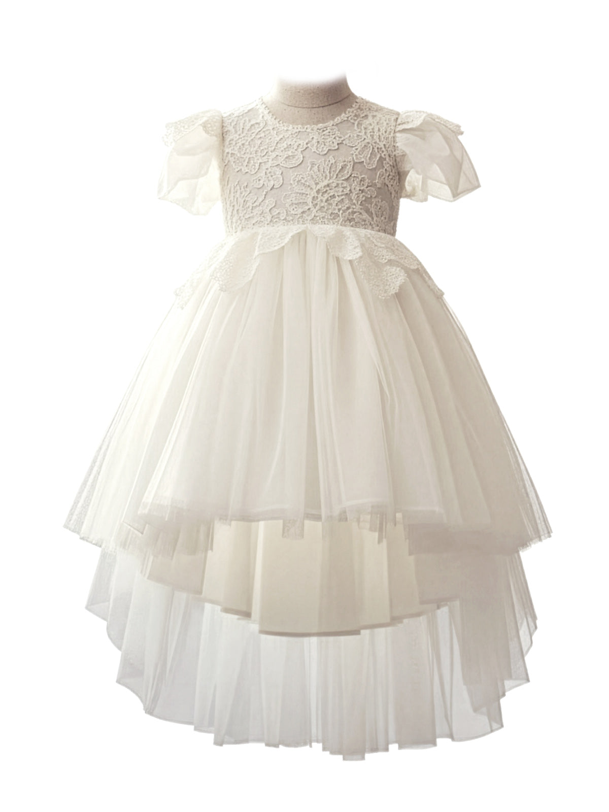 Baptism dress with lace-ELLIANNA