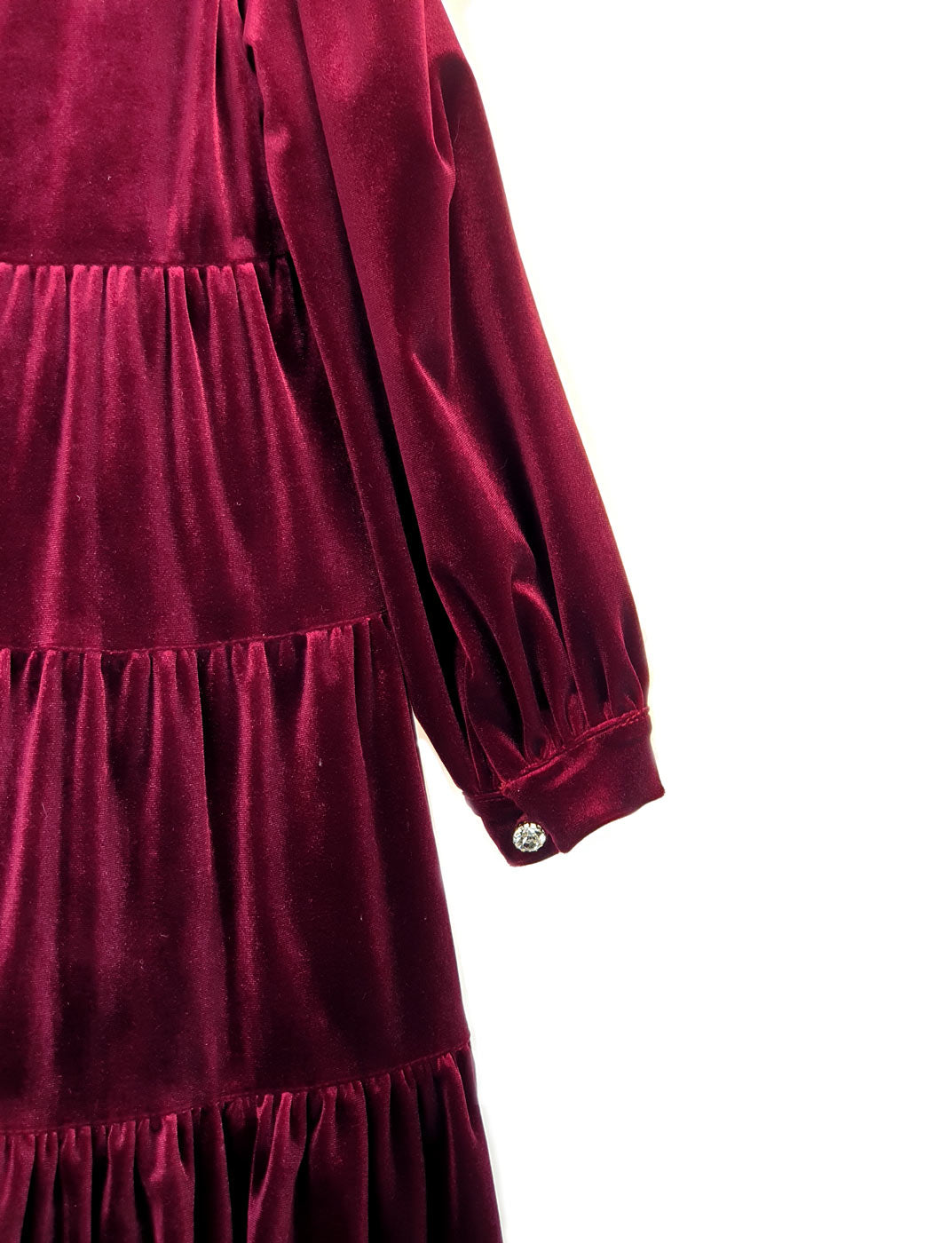 Girl's velvet dress - GENEVIEVE Bordeaux