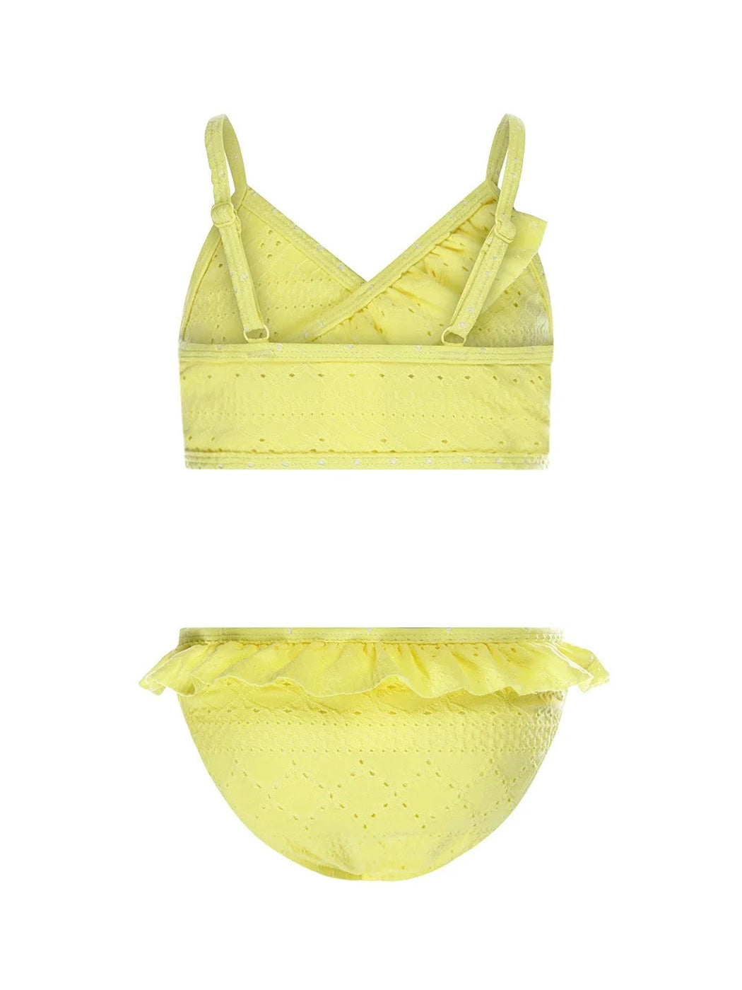 Girls swimsuit bikini with embroidery - T46927-37 Yellow