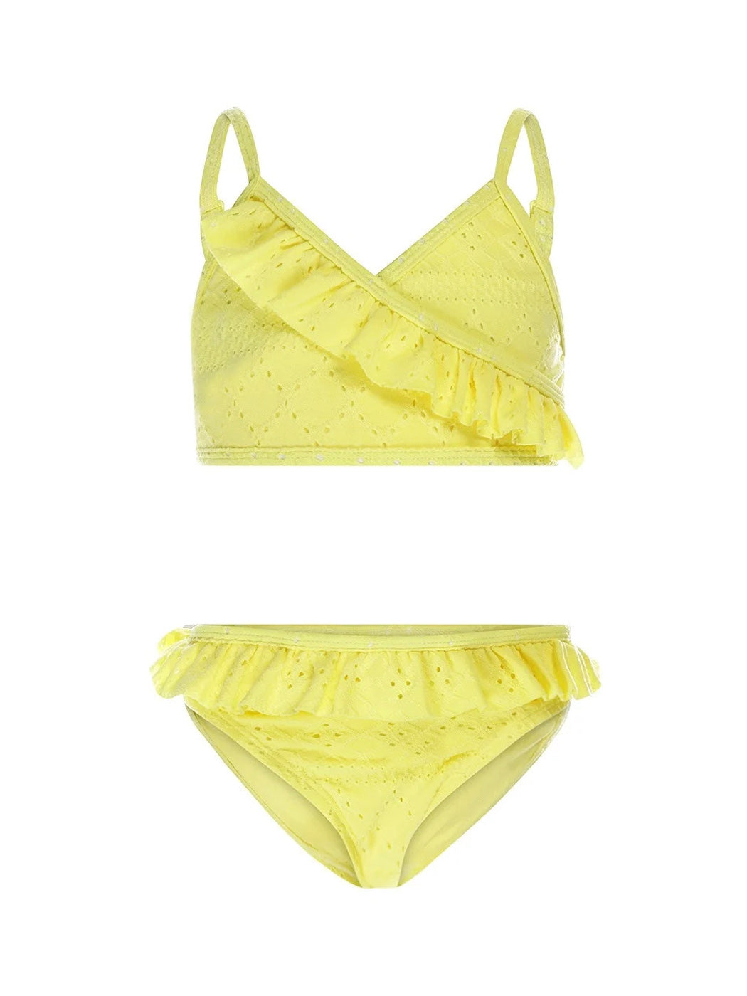 Girls swimsuit bikini with embroidery - T46927-37 Yellow