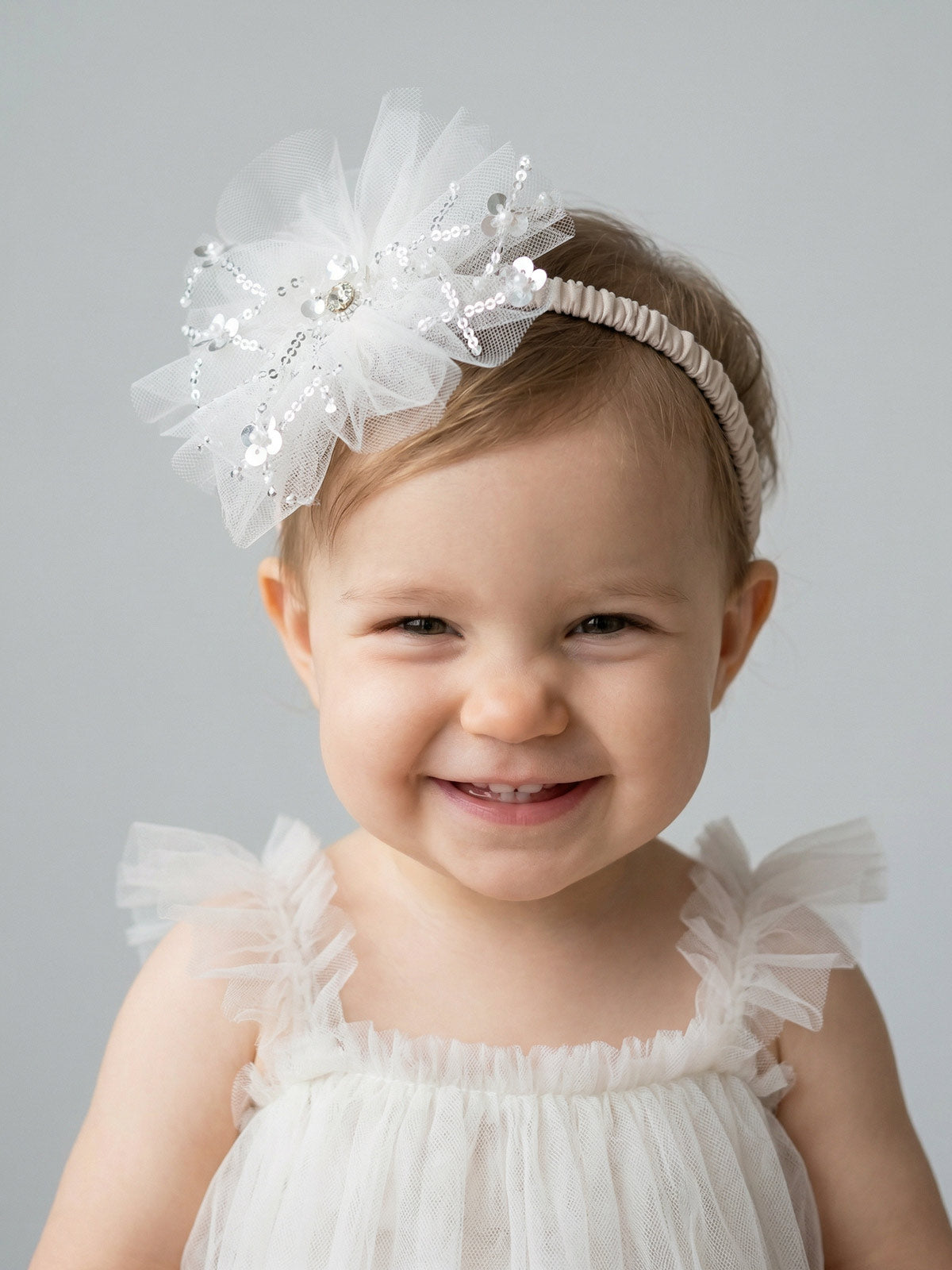 Headband with tulle and sequin - ERIKA