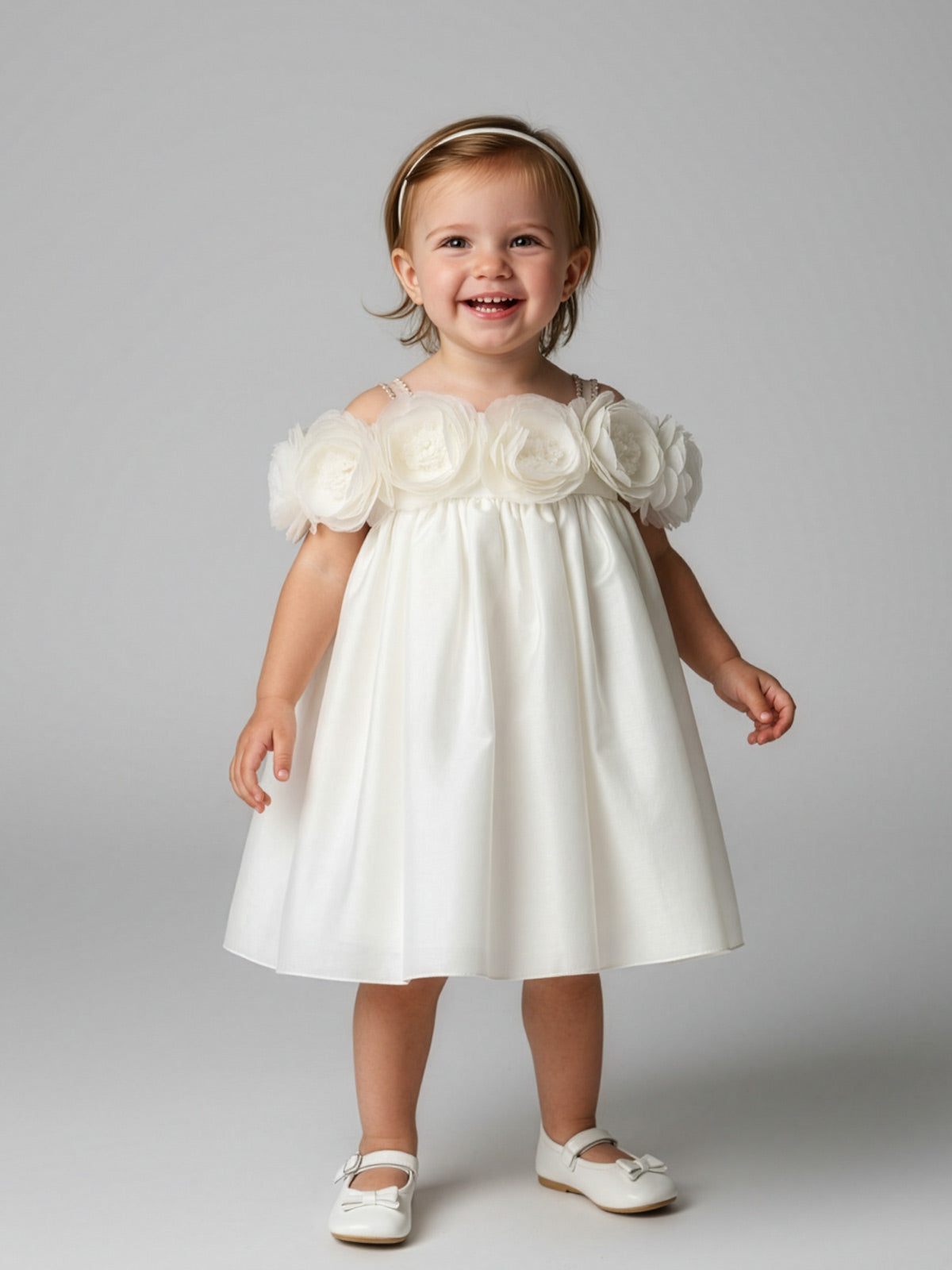 Girl's Silk dress with flowers-HERSILIA