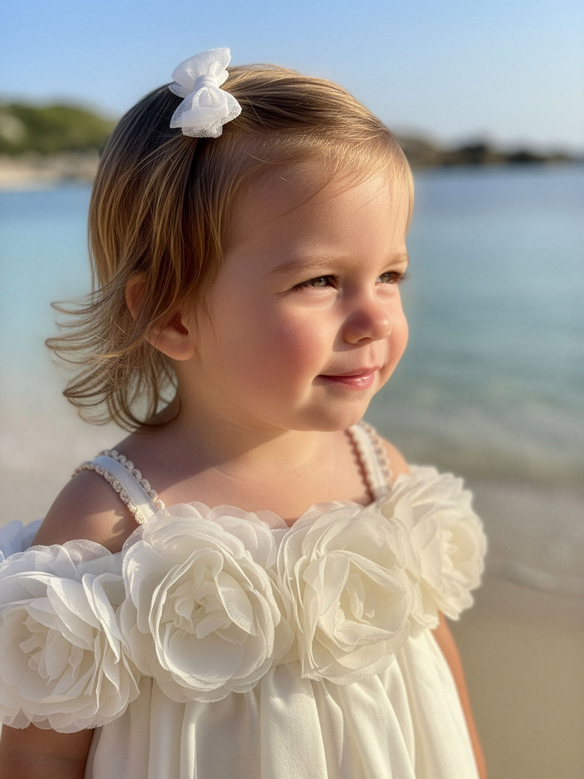 Girl's Silk dress with flowers-HERSILIA