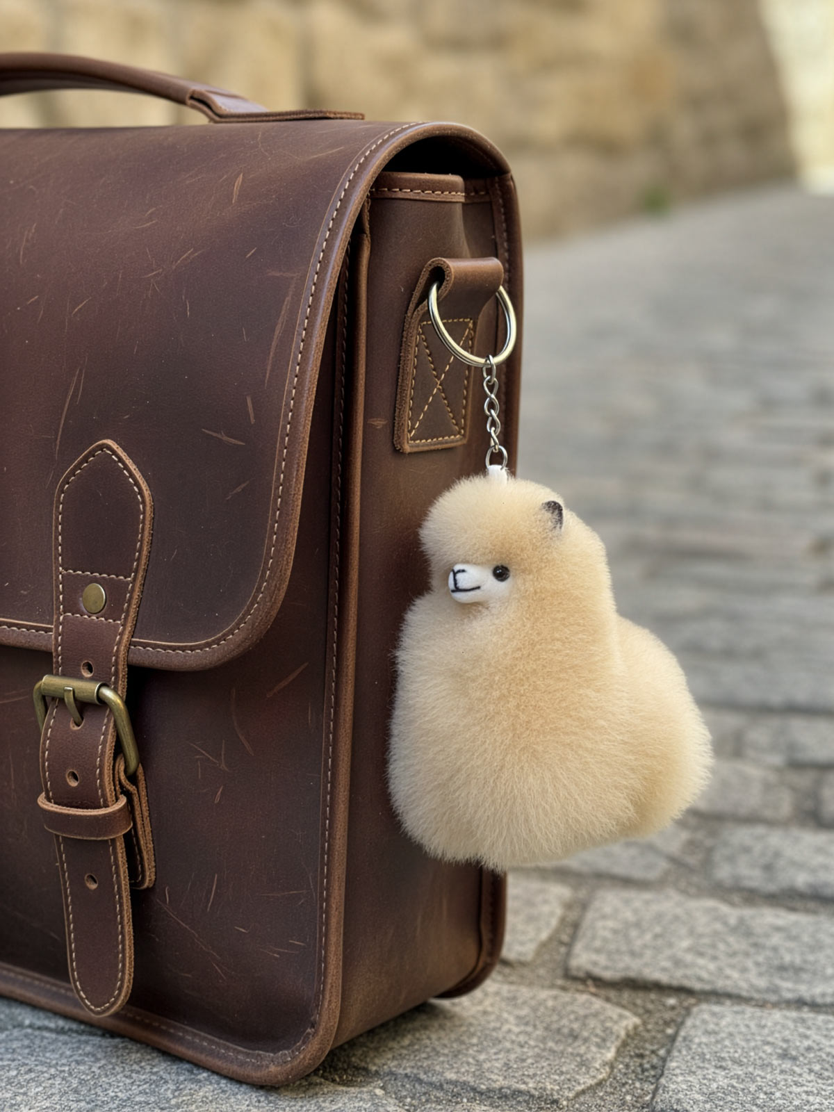 Inkari Alpaca-Mini-Me Keychain-Bag Charm-Beige