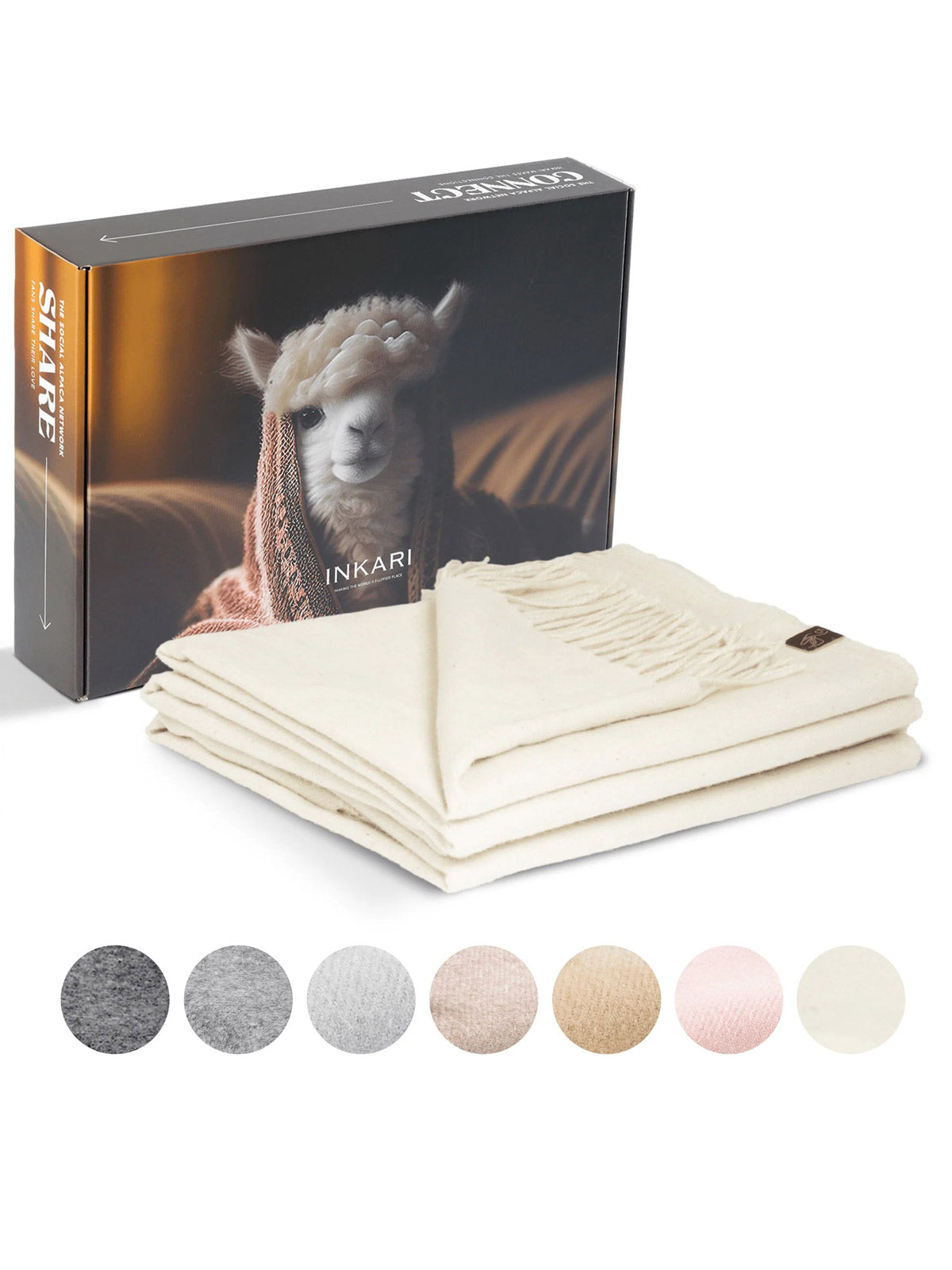 Inkari Alpaca Blanket - Elegante Ivory