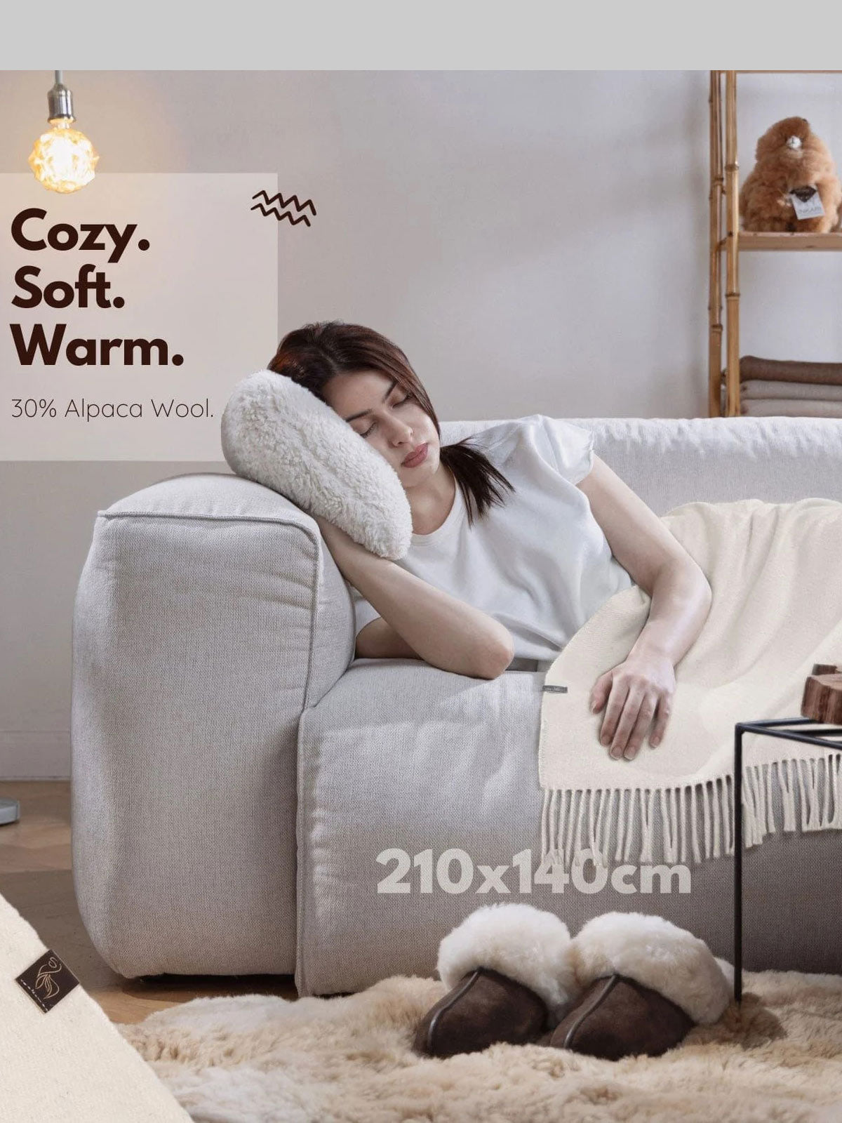 Inkari Alpaca Blanket - Elegante Ivory