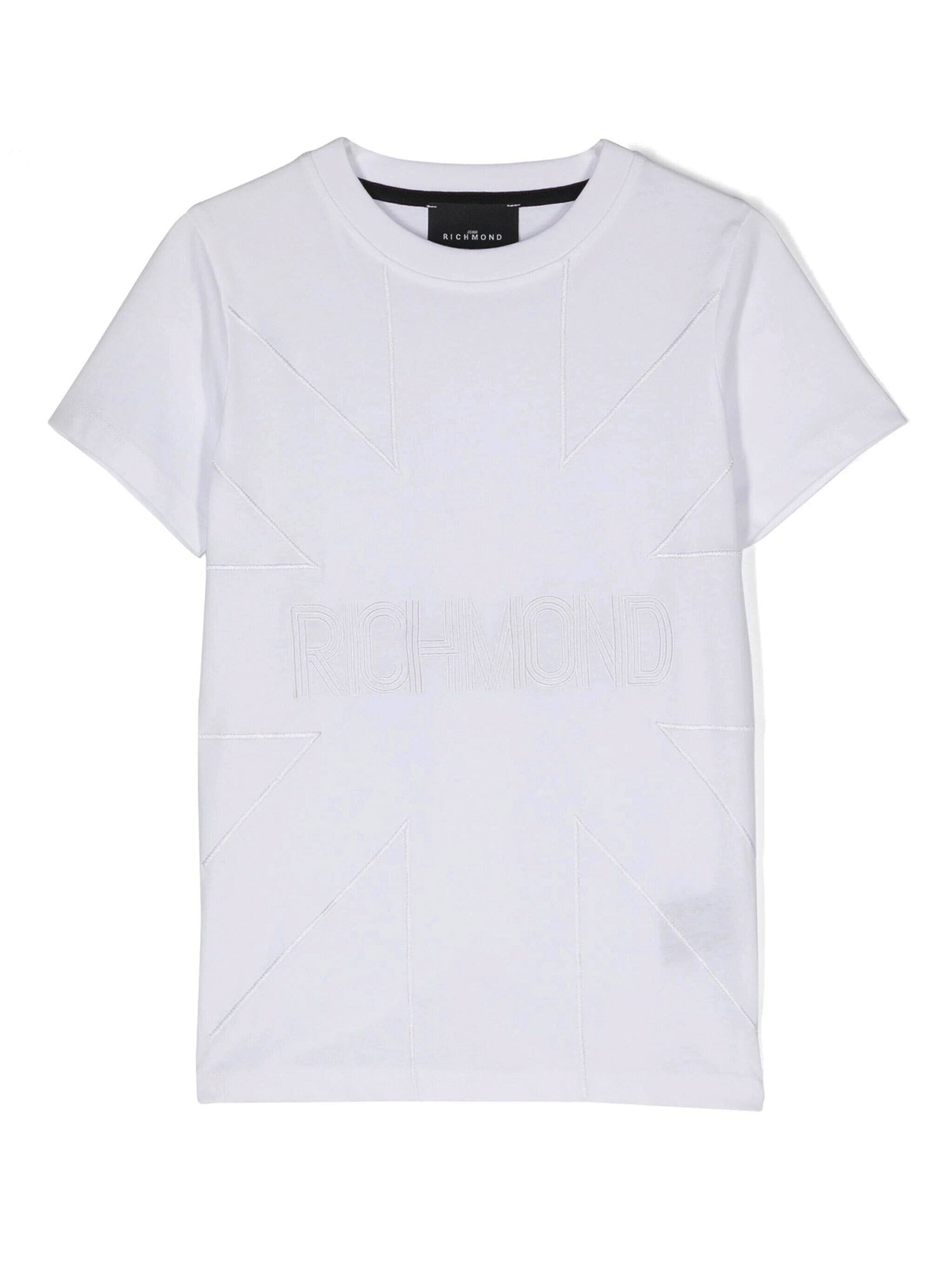 John Richmond-Βαμβακερό μπλουζάκι με κεντημένο λογότυπο