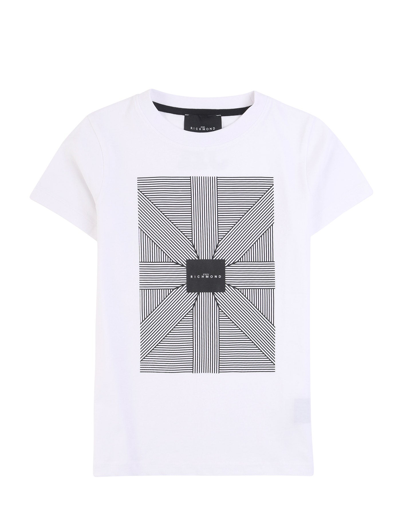 John Richmond Βαμβακερό μπλουζάκι με τύπωμα γεωμετρικό μοτίβο