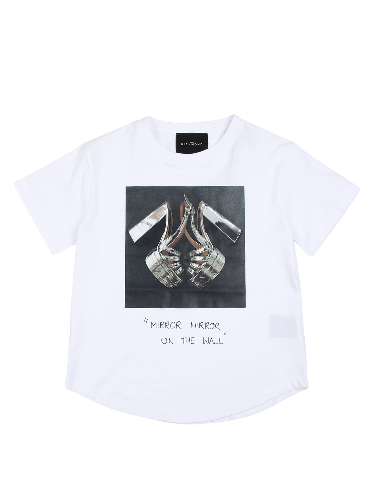 John Richmond-Βαμβακερό μπλουζάκι για κορίτσι με graphic print