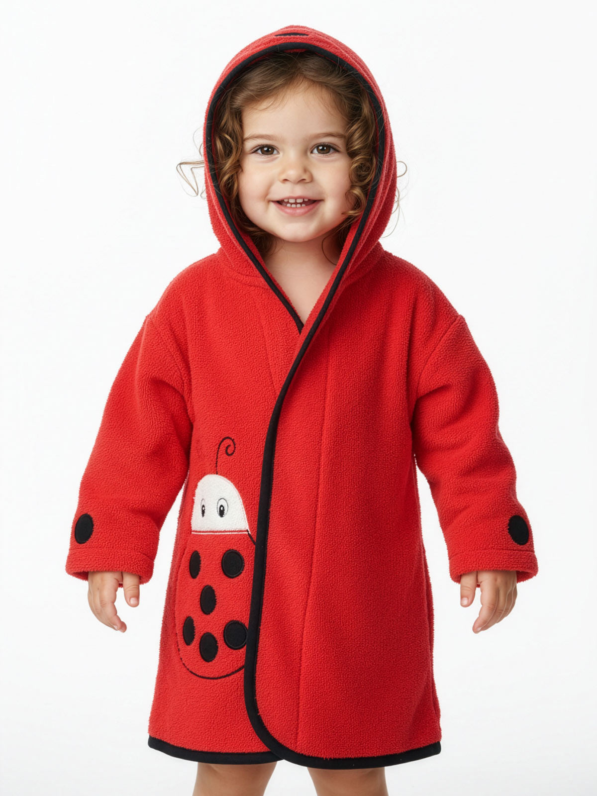Baby Bathrobe with hood-LADYBUG