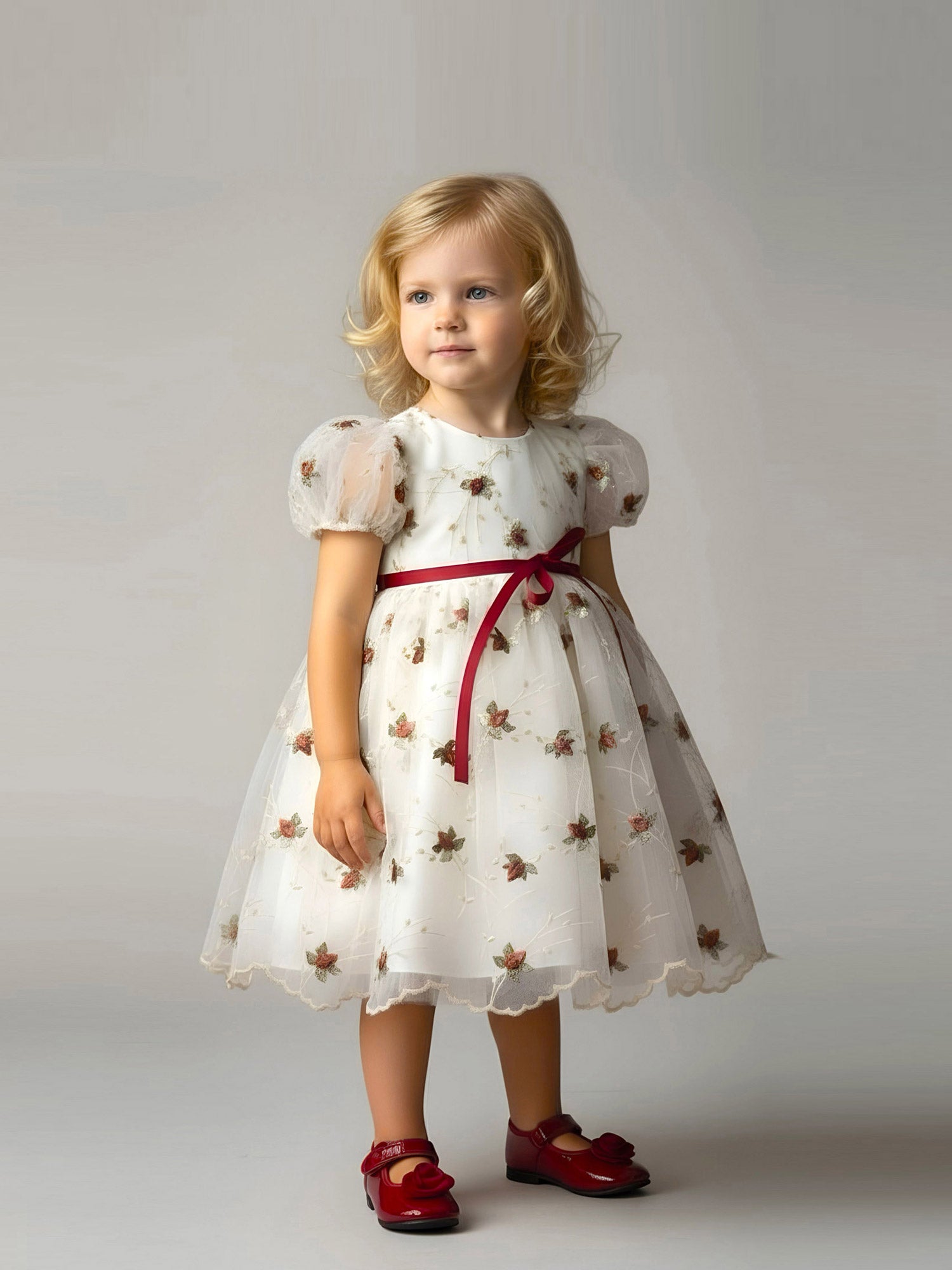 Girl's embroidered tulle dress - LATIA