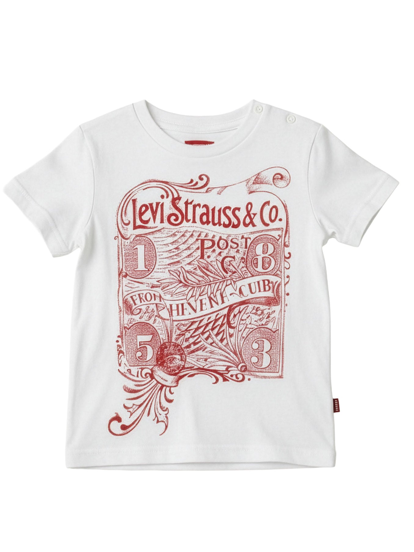 Levi's-Βαμβακερό βρεφικό μπλουζάκι με τύπωμα-N710134
