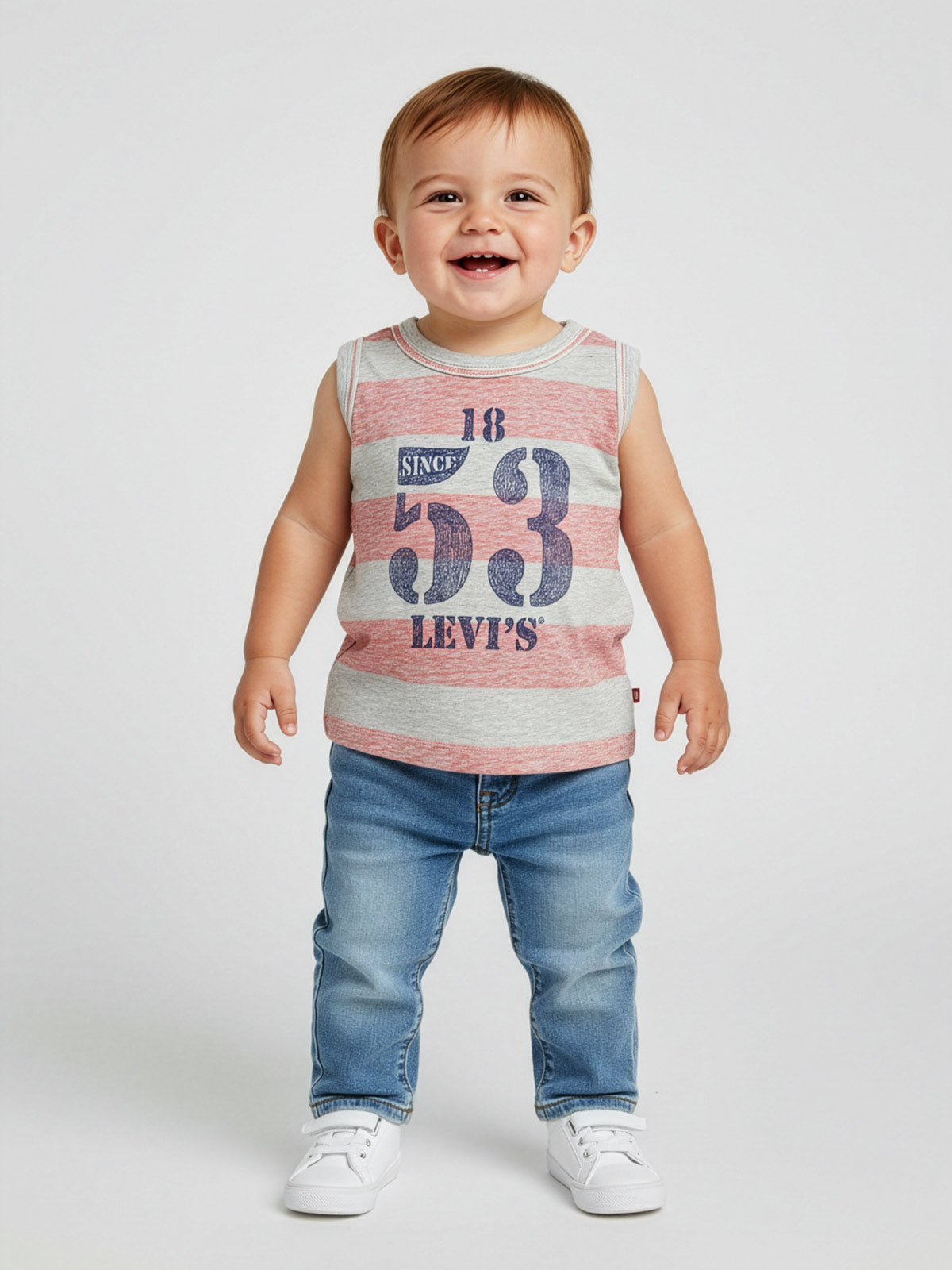 Levi's-Αμάνικο βρεφικό μπλουζάκι με τύπωμα-N510134