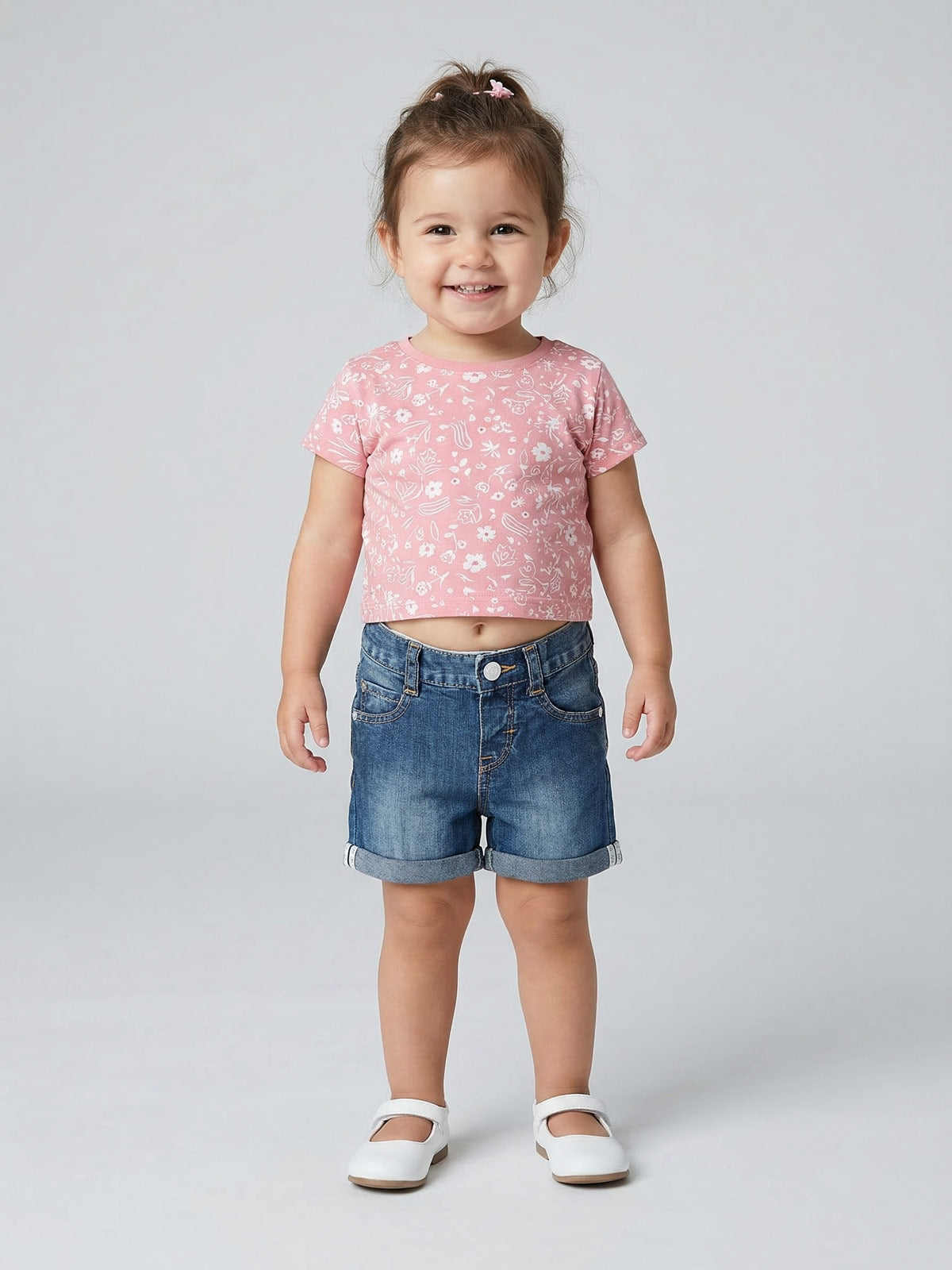 Levi's - Βρεφική βαμβακερή τζιν βερμούδα για κοριτσάκι - N526504