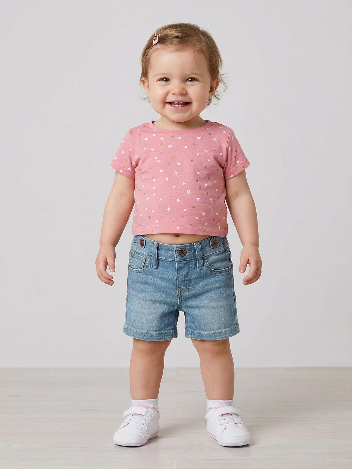 Levi's denim cotton shorts for little girl-N725024-46