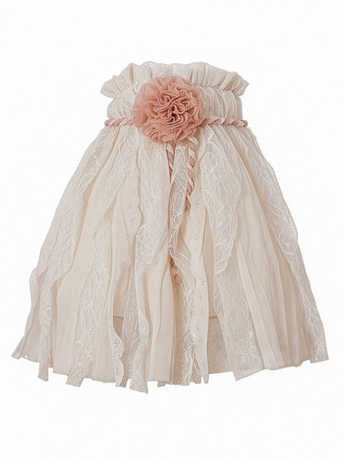 Girls' strapless dress with French lace –LUNA