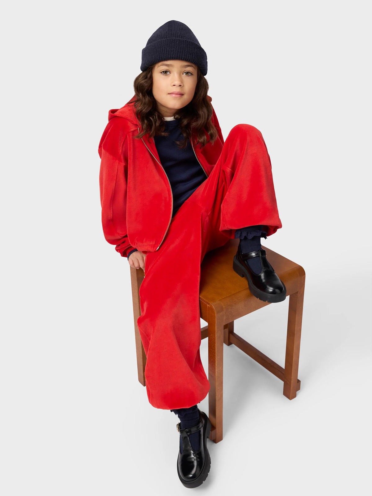 Molo velour red hoodie-MADELEINE-2W26J303