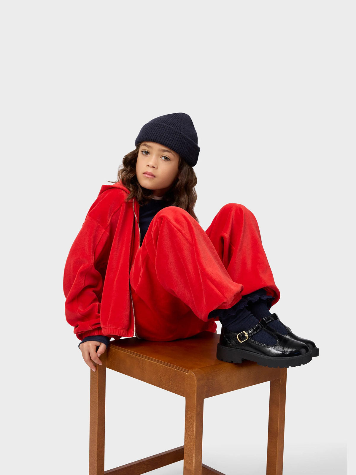 Molo velour red hoodie-MADELEINE-2W26J303
