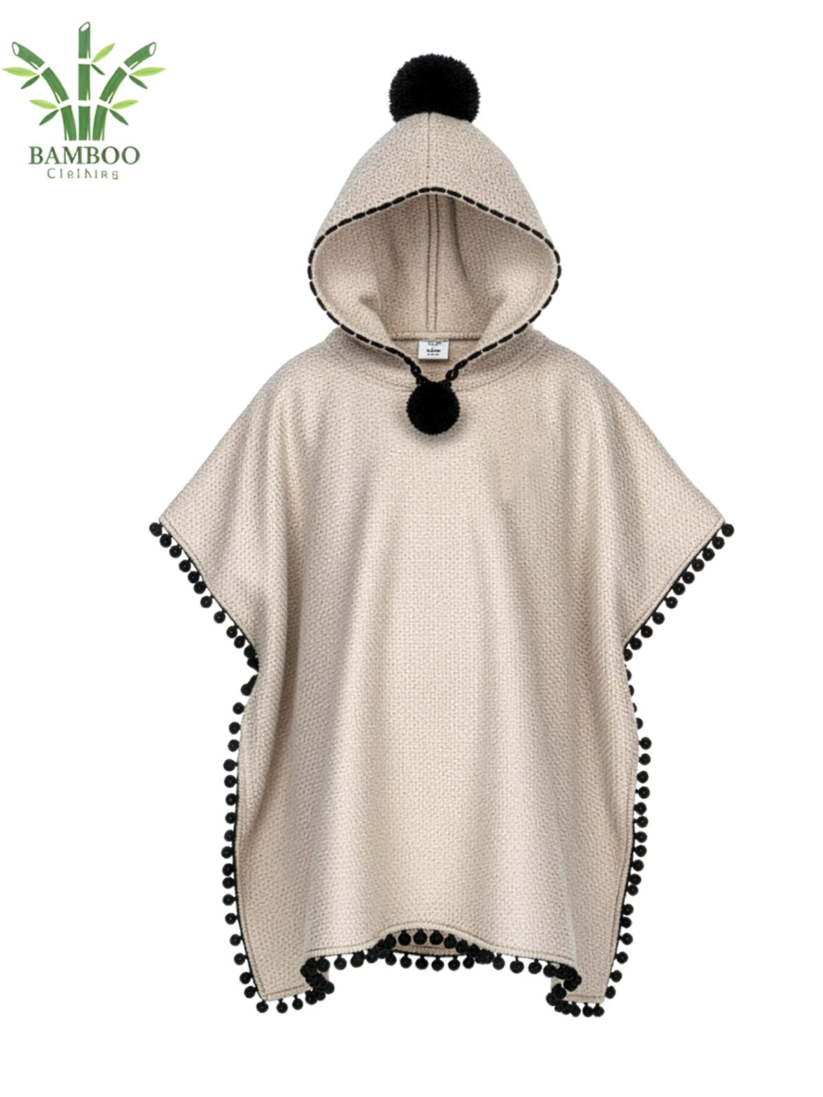 MALOX Beige-Black Μπουρνούζι-Poncho