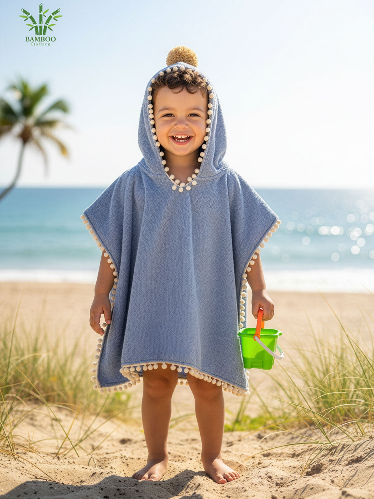 MALOX Light blue Μπουρνούζι-Poncho